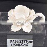 Ceramic Flower Design White Candle Holder With Napkin Ring Function thumbnail-1