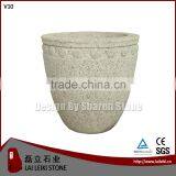 Natural Polished Granite Decorative Carved Flower Pot thumbnail-1