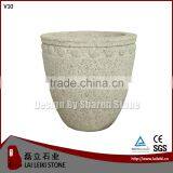 Natural Flamed Granite Stone Flower Pots