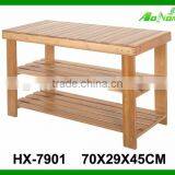 Wholesale Living Room Furniture 2 Tier Bamboo Shoe Rack With Seat thumbnail-1