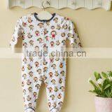 Mom and Bab 2012 Autumn Baby Romper 100% Cotton Embroider With Feet thumbnail-1