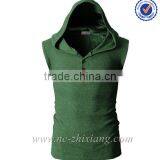2017 Fashion Mens Sleeveless Hoodie With Placket thumbnail-4