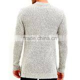 Wholesale Price Plain Rib Cuffs and Hem Split Pullover Men Crewneck Sweater thumbnail-3