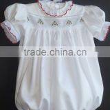 Baby Girls Christmas Trees Romper Kids White Bubble thumbnail-1