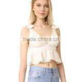 2017 OEM Girls Charming Bow Shoulder Harness Crop Cute Blouses thumbnail-2