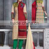 Brown Color With Embroidery Patches Blooming Grace Designer Semi Stitch Salwa Kameez thumbnail-2