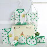 Long Sleeve Cotton Soft Star Pattern Cheap Newborn Baby Clothing Set thumbnail-1