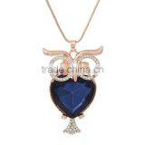 Jewelry Snake Chain Necklaces Owl Halloween Rose Gold Royal Blue Rhinestone W/Extender Chain 72cmlong thumbnail-1