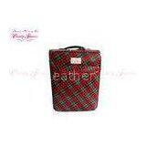Red Plaid Waterproof 18 Inch Ladies Trolley Bag 4 Wheel Cabin Luggage thumbnail-1