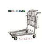 Metal Folded Warehouse Trolley Cart With Platform / Transport Trolley
