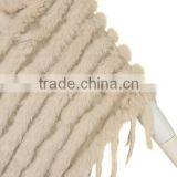 YR099 Ladies' Hand Knitting Pattern Real Rabbit Fur Shawl/ Mexico Hot Sell thumbnail-4