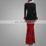 2016 Kebaya Printing Baju Kurung Modern In Black Wholesale Model Baju Kurung Modern Black And Red Islamic Clothing Fashion thumbnail-4
