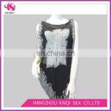 2017 Hot Sale Ladies' Fashion Silk Imitation Polyester Bordered Printed Casual Wear Sleeveless Mini Dress thumbnail-1