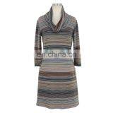 Stripe Print Mature Women Dress Guangzhou Manufacturer thumbnail-1