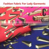 2016 new fashion design woven fabric for sale 100% polyester silk washed wool printed fabric