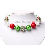 Christmas Girl Necklace + Headband 2pcs Set Candy Color Kids Bubble Beads Necklace Set Gift thumbnail-3