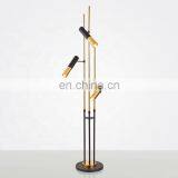 European Post Modern Gold and Black Standing Lamp Three Heads Metal Tube Led Floor Lamp for Living Room Bedroom thumbnail-3