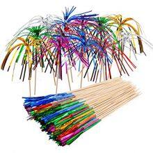 Sparkling Foil Cocktail Drink Decoration Palm Picks for Party thumbnail-1