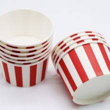 Frozen Dessert Disposable Yogurt Cups Red and White Paper Ice Cream Cups Dessert Bowls Snack Cups thumbnail-1