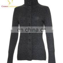 Turtleneck Knitting Lady Cashmere Merino Wool Fancy Thick Cardigan Coat thumbnail-3