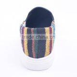 Colorful Upper Fashion Flyknit Girls Wholesale Thick Sole Canvas Flat Shoes thumbnail-5