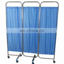 Portable Stainless Steel Frame 4 Folding Partition Ward Screen for Hospital thumbnail-5