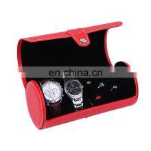 Portable 3 Slots Carbon Fiber Leather Watch Box Case Jewelry Storage Box thumbnail-4