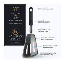 Kitchen Accessories Home and Kitchen Cookware Sets Heat Resistant Rubber Kitchen Spatula - Ideal for Fish, Eggs Turner thumbnail-4