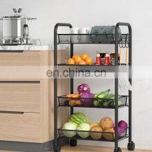 4 Tier Kitchen Trolley Kitchen Cart Kitchen Storage Organizer Living Room Toilet Bathroom Storage Organizer Floor Standing thumbnail-1