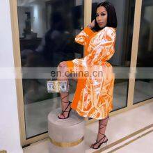 Money Printed Hot Sell Satin Money Print Custom Robes Women thumbnail-1