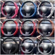 Universal ABS Car Steering Wheel Protective Covers for Tesla Fur Turnover Car Accessories Interior Sports Anti Slip thumbnail-5