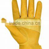 Safety Premium Goat Skin Driver Leather Gloves Keystone Thumb With Palm Patch thumbnail-1