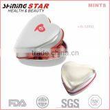 JS-12051 Romantic Fresh Delicious 30 Mints in Heart Shape Tin for Women