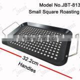 BBQ Square Roasting Pan With Holes/Stainless Steel Handles Grill Pan thumbnail-2