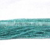 SEMI PRECIOUS NATURAL APATITE 3-4MM ROUNDEL MICRO FACETED LOOSE BEADS