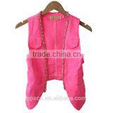 China Factory OEM Custom European Sleeveless Multi-colors Woven Womens Jackets Coats Lady Waistcoat thumbnail-4