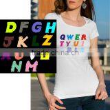 Colorful custom tshirt design hotfix rhinestone alphabet motif