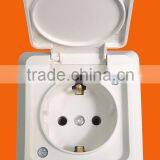 Europe Style Surface Mounted Schuko Socket Outlet With Cover IP54 (S5510)