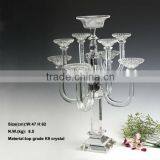 9 Arm Crystal Candelabra for Wedding With Flower Bowl