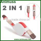 High Quality Fast Charging 2 in 1 USB Extension Micro Data Cable Sync Data Charging Cable thumbnail-3