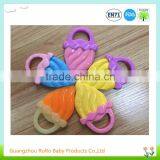 New Design BPA Free Colorful Ice Cream Shape Infant Silicone Teether