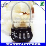 CH-011 love retractable 3-digit cable lock for luggage