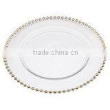 White Wedding Charger Plate With Gold Crystal thumbnail-1
