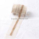 Factory Price Wholesale Hot Sale Width 3cm Mesh Ribbon Trim Chain Sequins Embroidery Lace Tape