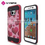 Beautiful Love Heart Pattern Design Brushed Texture pc Matte Phone Case for HTC M10 Phone Accessories Supplier's Choice thumbnail-4