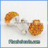 Wholesale New Arrival 10mm Disco Ball Crystal Earphone Jack Dust Plug Dustproof Plug Ear Cap For Iphone Smartphone MDP-C1001