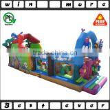 new design gardern kids obstacle course equipment, outdoor inflatable safari park theme activity game for children