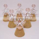 Glass Angel Christmas Decorating Place Card Holder Set