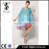 Wholesale peacock print women 2015 new design long cover up beach dress                        
                                                                Most Popular