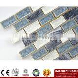 Imark Subway Tile backsplash Crackle Glazed Mosaic Tile Mix Black and White Marble Wood Texture Mosaic Tile From Foshan